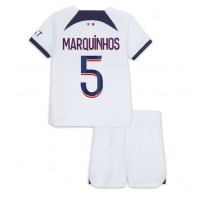 Dětský fotbalový dres Paris Saint-Germain Marquinhos #5 2023-24 Venkovní Krátký Rukáv (+ trenýrky)